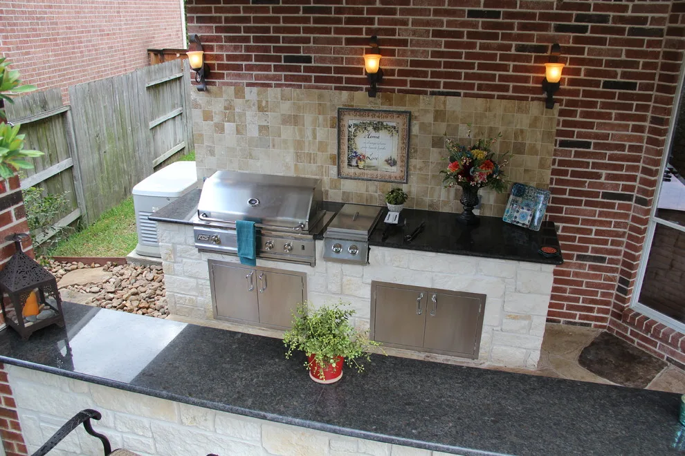 Humble, TX Outdoor Kitchen and Fire Pit by Tradition Outdoor Living - Photo 2