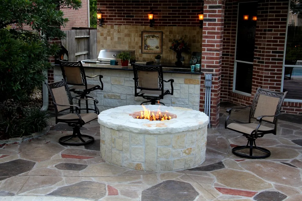 Humble, TX Outdoor Kitchen and Fire Pit by Tradition Outdoor Living - Photo 7