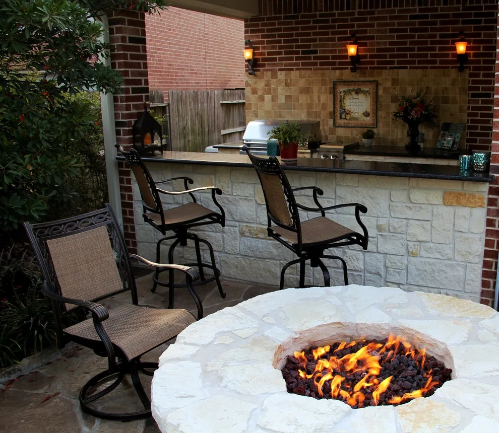 Humble, TX Outdoor Kitchen and Fire Pit by Tradition Outdoor Living - Photo 10
