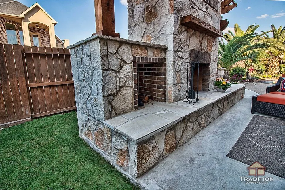 Katy, TX Stone Fireplace Outdoor Kitchen by Tradition Outdoor Living - Photo 7