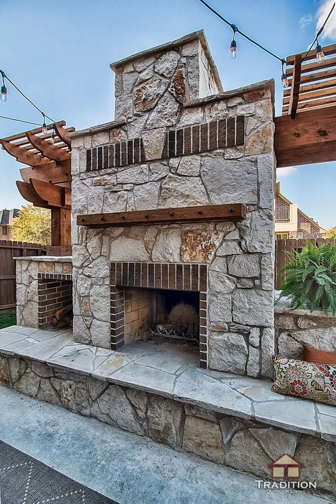 Katy, TX Stone Fireplace Outdoor Kitchen by Tradition Outdoor Living - Photo 3