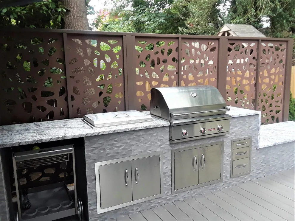 Outdoor Kitchen with 3D Tiles by Eagle Outdoor Living LLC - Photo 3