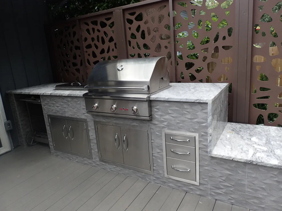 Outdoor Kitchen with 3D Tiles by Eagle Outdoor Living LLC - Photo 2