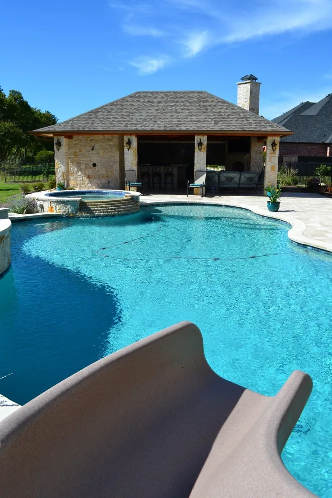 Parker - Swimming Pool with Slide, Pool House, and Fire Pit by Ortus Exteriors - Photo 5