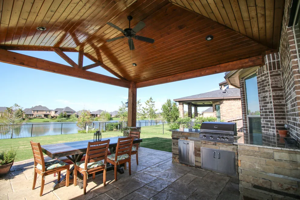 Lakefront Patio Cover and Kitchen: Fulshear, TX by Tradition Outdoor Living - Photo 3