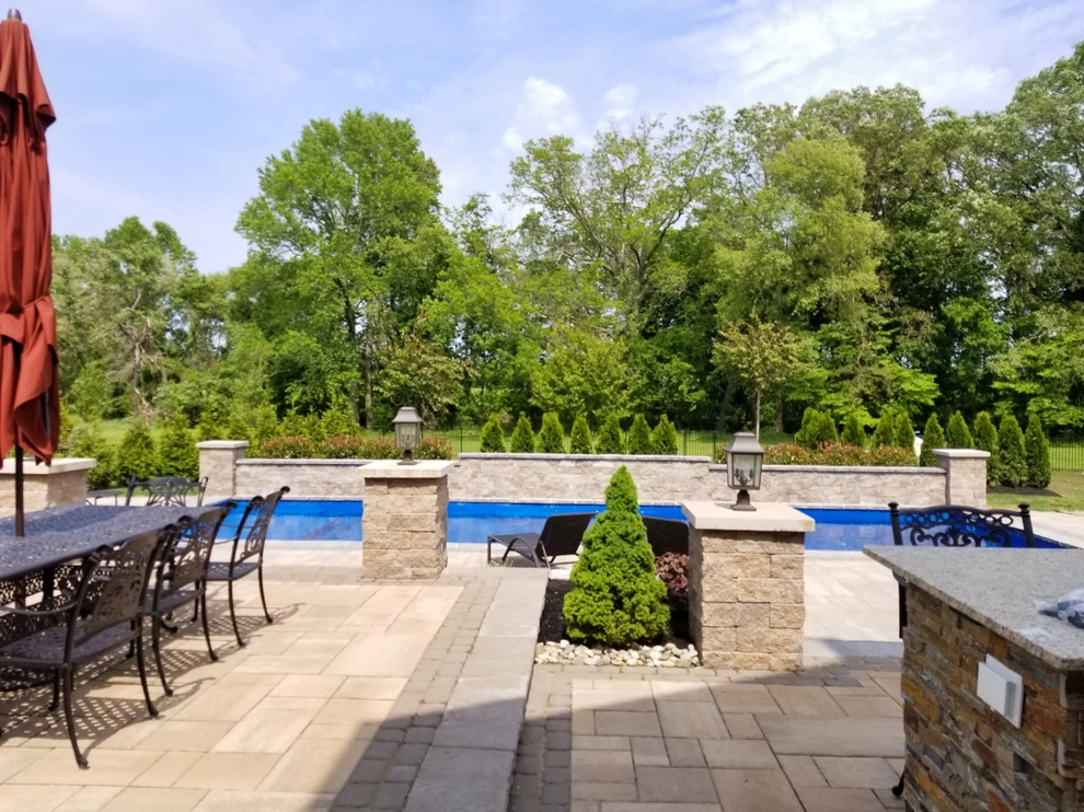 Fiberglass Pool Installation & Back Yard Makeover - Lincroft NJ by Picture Perfect Landscaping & Outdoor Construction - Photo 13
