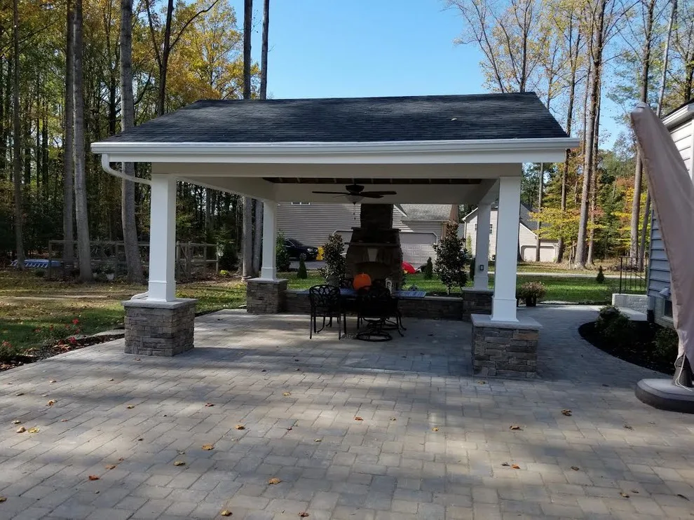 Outdoor Pavilion with Fireplace by Coastal Outdoor Spaces - Photo 3