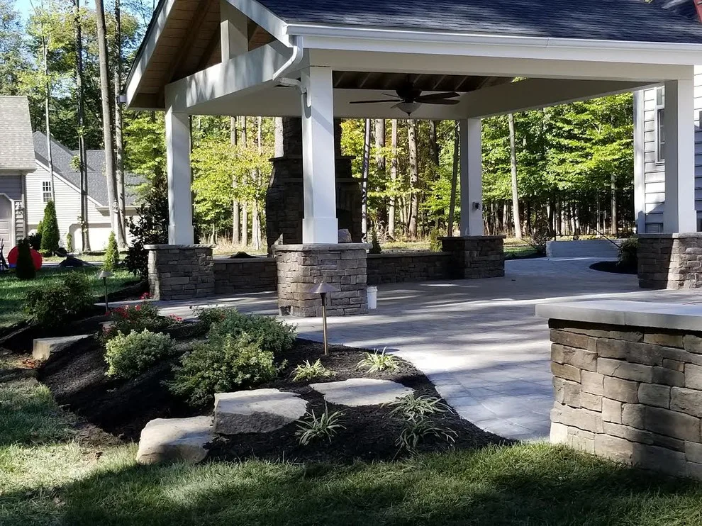 Outdoor Pavilion with Fireplace by Coastal Outdoor Spaces - Photo 5