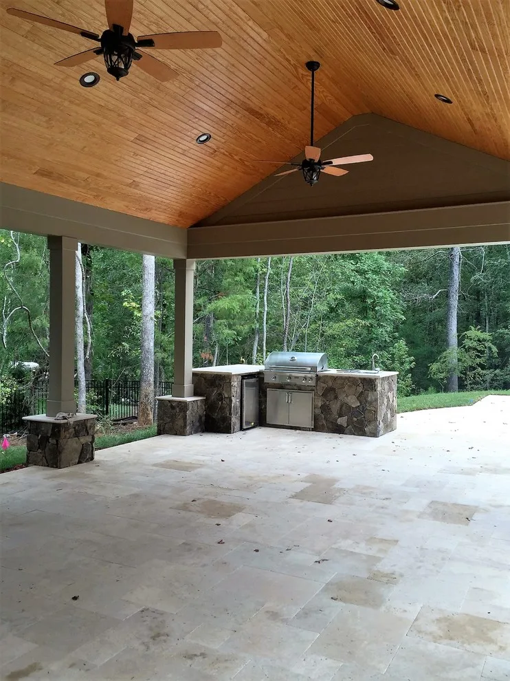 Cabana by the Pool and Travertine Deck by Premier Stone Outdoor Living - Photo 5