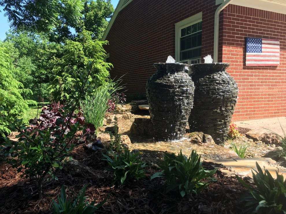 Water Feature with 2 Stacked Slated Urns - Grand Rapids, MI by Platinum Ponds & Landscaping - Photo 7