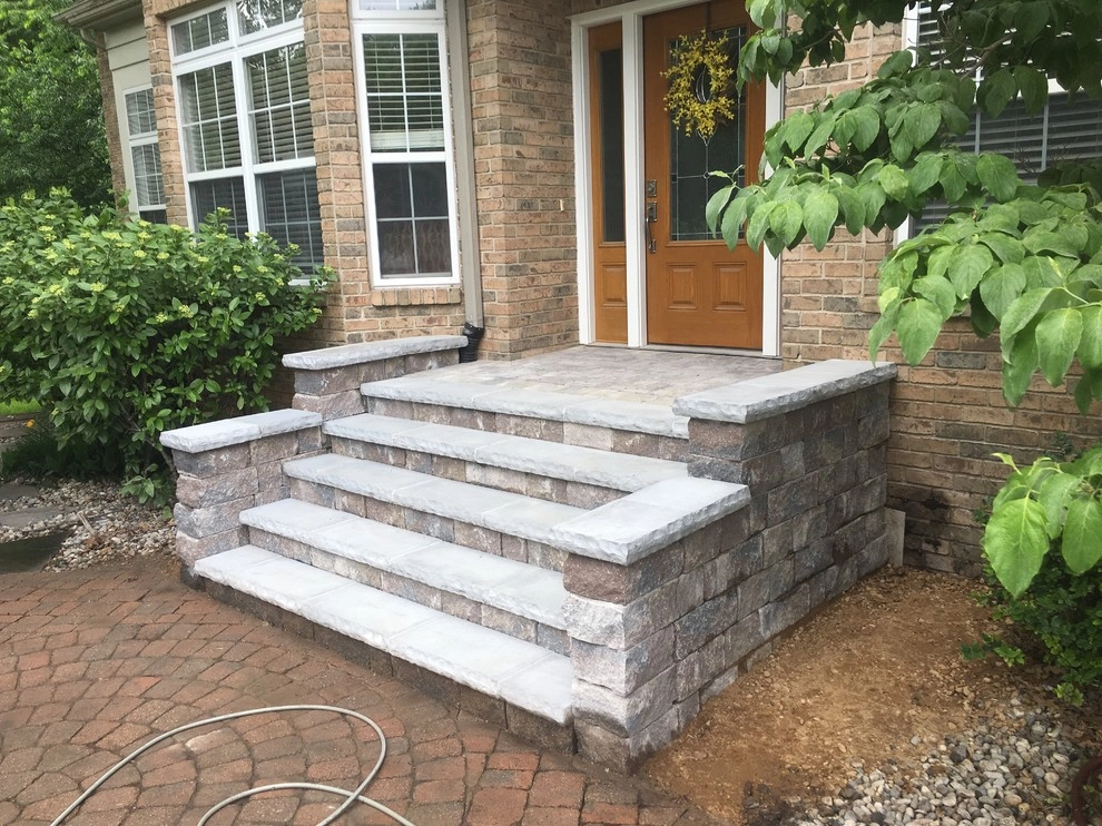 Landscape Front Entry Door Steps Grand Rapids, MI by Platinum Ponds & Landscaping - Photo 2