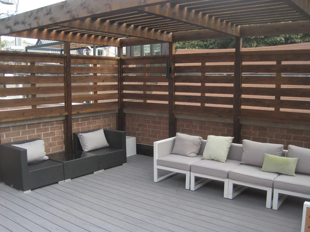 Composite Dusk Colored Roof Deck for Chicago Garage by Unique Deck Builders - Photo 4