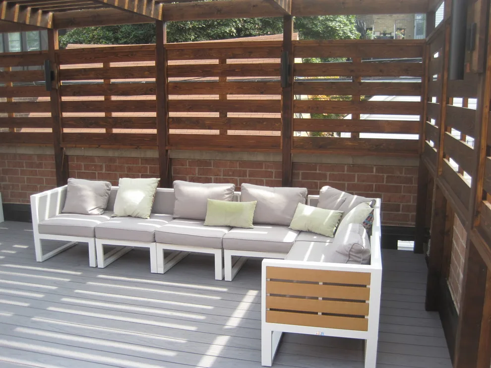 Composite Dusk Colored Roof Deck for Chicago Garage by Unique Deck Builders - Photo 2