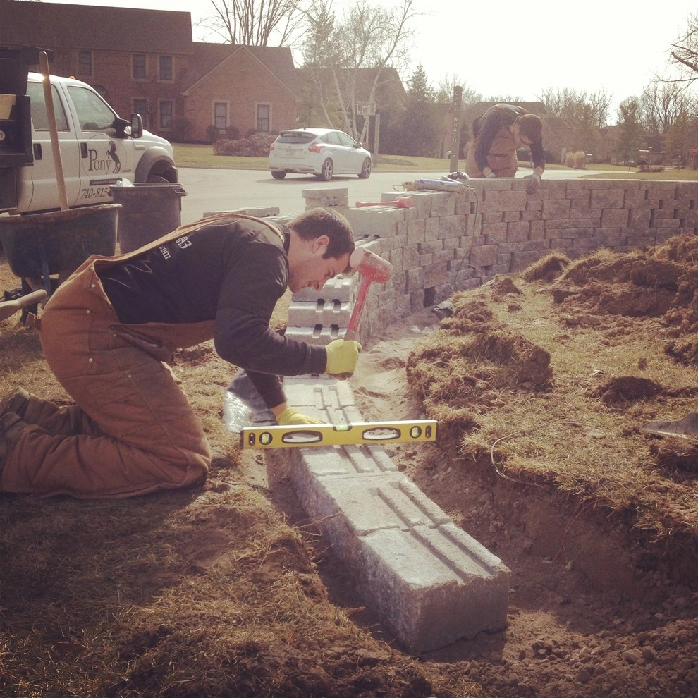 Retaining Wall for Front Yard Landscape Bed by Pony Lawncare And Landscaping - Photo 2
