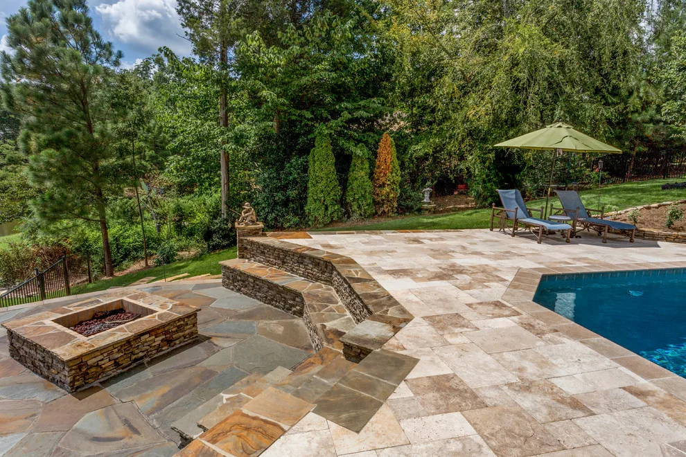 Travertine Pool Deck and Retaining Structures by The Stone Man - Photo 4