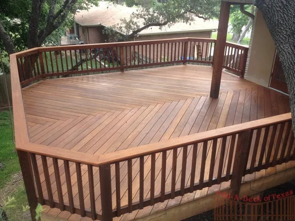 Garapa Hardwood Decking with Cedar Railings Staining by Austin Add-A-Deck - Photo 3