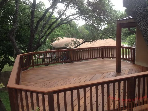 Garapa Hardwood Decking with Cedar Railings Staining by Austin Add-A-Deck - Photo 4