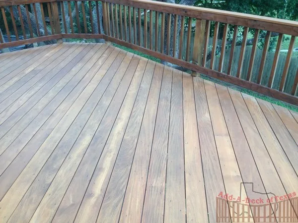 Garapa Hardwood Decking with Cedar Railings Staining by Austin Add-A-Deck - Photo 2
