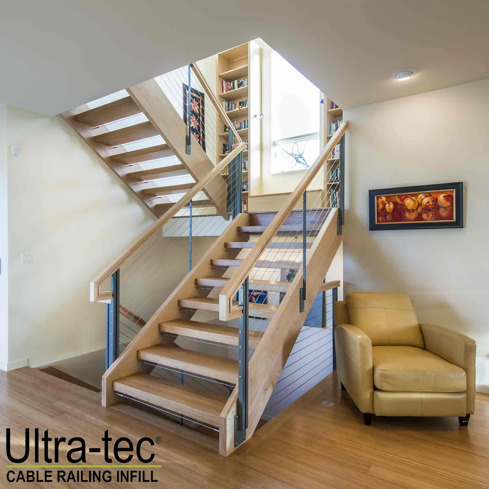 Stunning Staircase Featuring Cable Railing by Ultra-tec - Photo 4