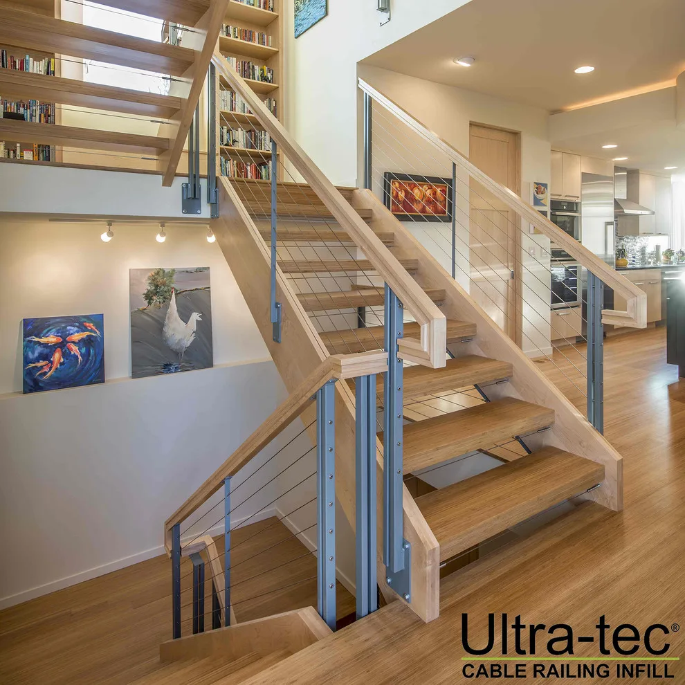 Stunning Staircase Featuring Cable Railing by Ultra-tec - Photo 5