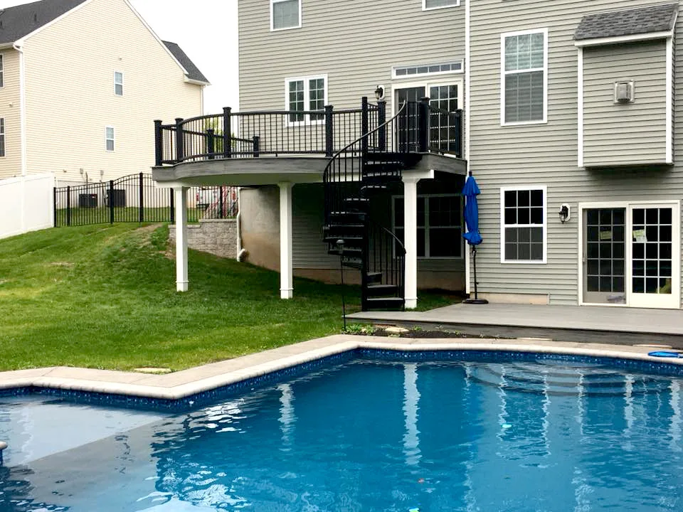 Circular Staircase Trex Deck with Steel Frame by Miles Deck Construction - Photo 7