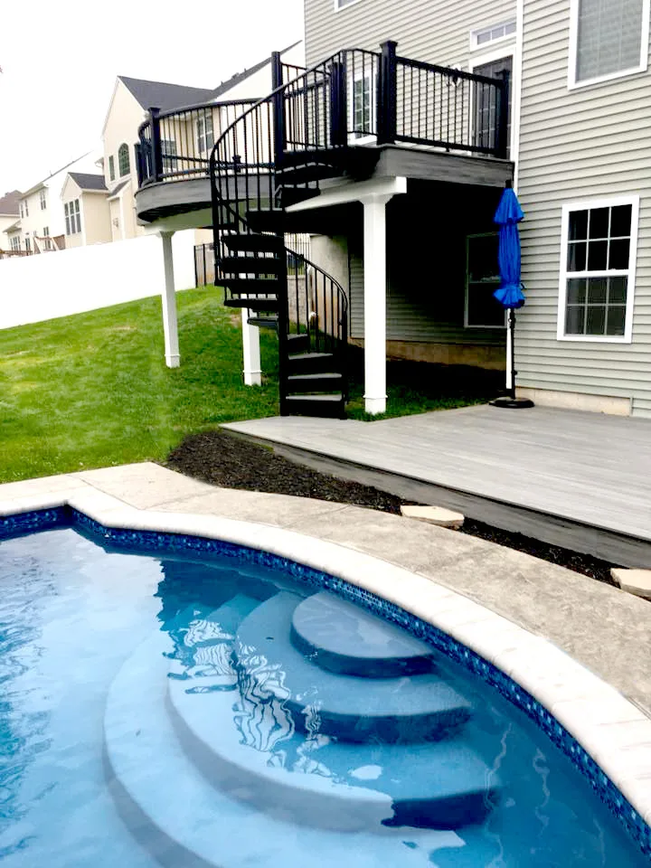 Circular Staircase Trex Deck with Steel Frame by Miles Deck Construction - Photo 6