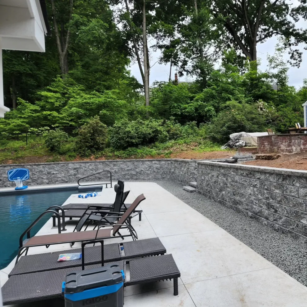 Stone Retaining Wall Construction and Design Project by Alby's Masonry, LLC. - Photo 2