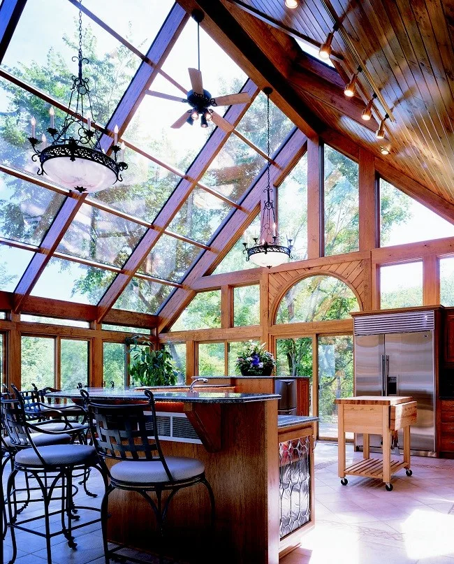 Sunroom Design for Living Room and Kitchen by Four Seasons Sunrooms Kitchen And Bath - Photo 2