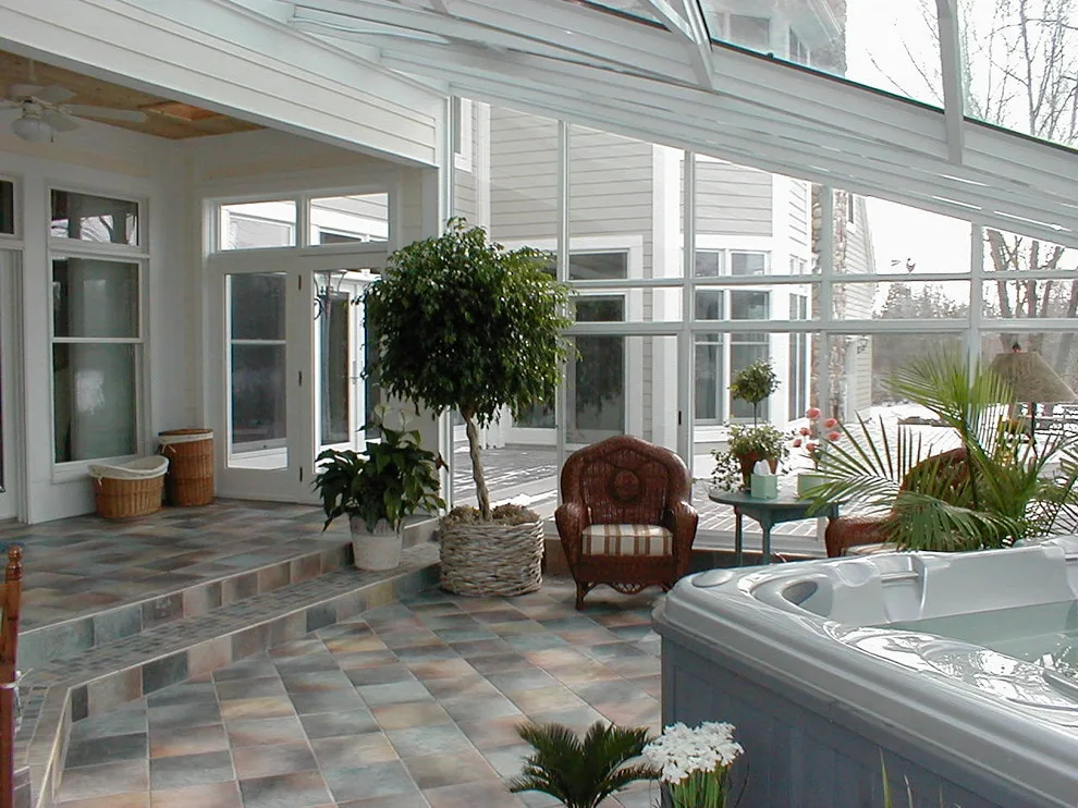Sunroom Design for Living Room and Kitchen by Four Seasons Sunrooms Kitchen And Bath - Photo 4