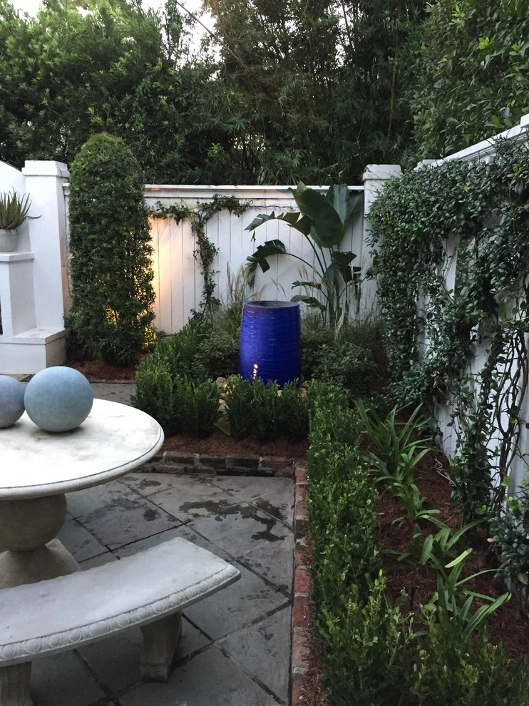 Peaceful Backyard Patio with Water Feature by Prados Landscapes LLC - Photo 4