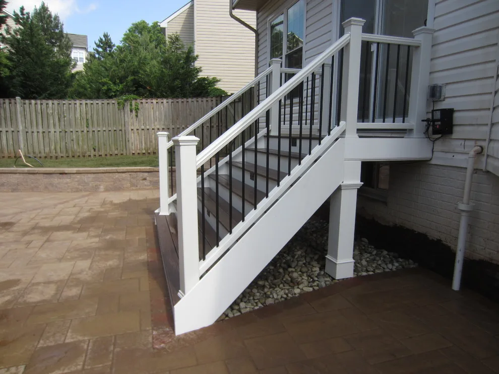 Techo Bloc Patio Featuring Fire Pit and Custom Trex Steps and Landing by Deckscapes Of VA, LLC - Photo 2