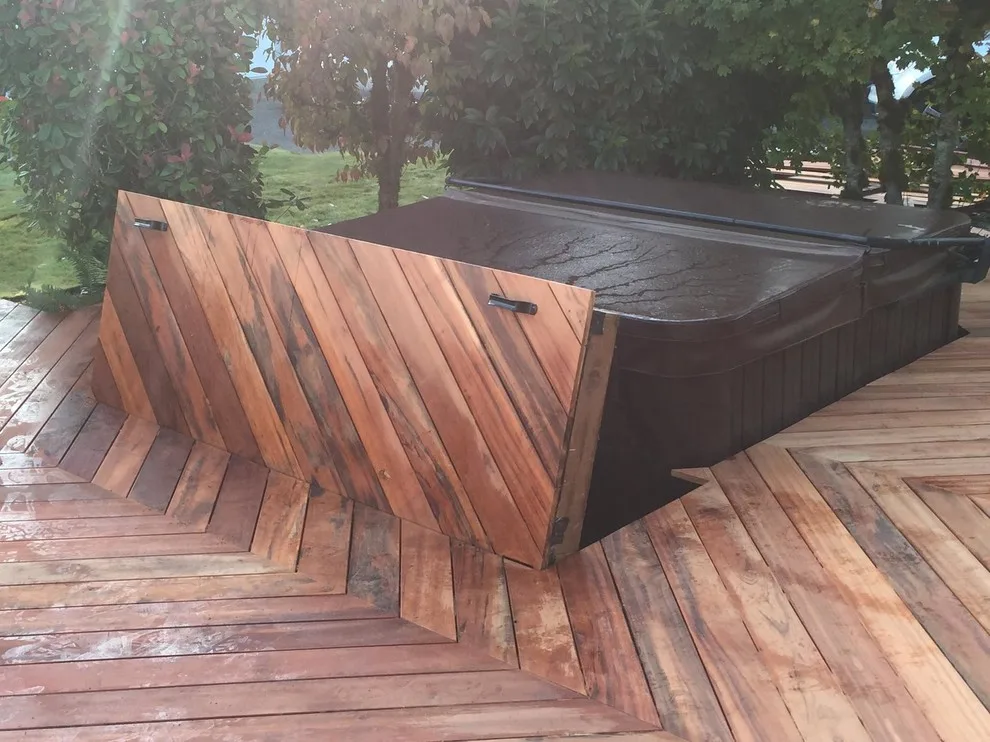 Tigerwood Deck Featuring an In-Ground Spa by Tight Knot Design Build LLC - Photo 5
