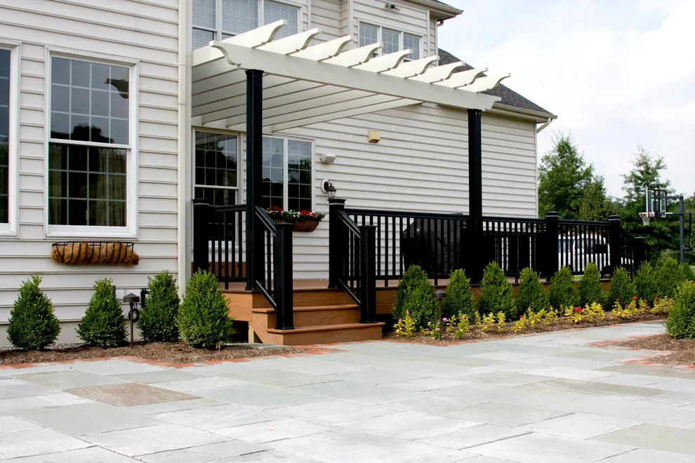Wooden Tech Deck with Intex Pergola and Bluestone Patio by Miles Deck Construction - Photo 5