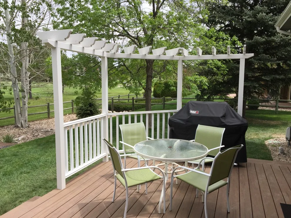 Timbertech deck featuring a screened room and arbor by Sundeck Designs LLC - Photo 3