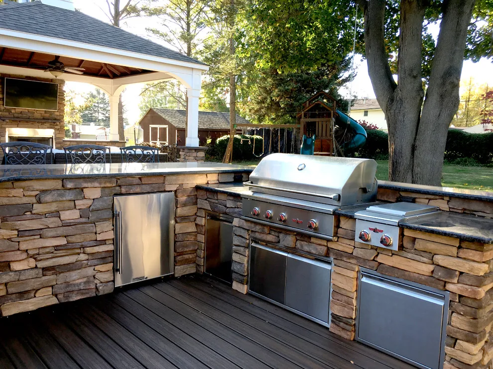 Outdoor Pavilion and Kitchen with Trex Decking by Country Lane Gazebos - Photo 3