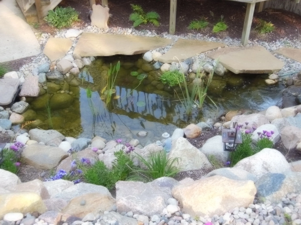 Greenwalt Waterfall, native field stone, natural elements and custom landscape by Premiere Aquascapes - Photo 2