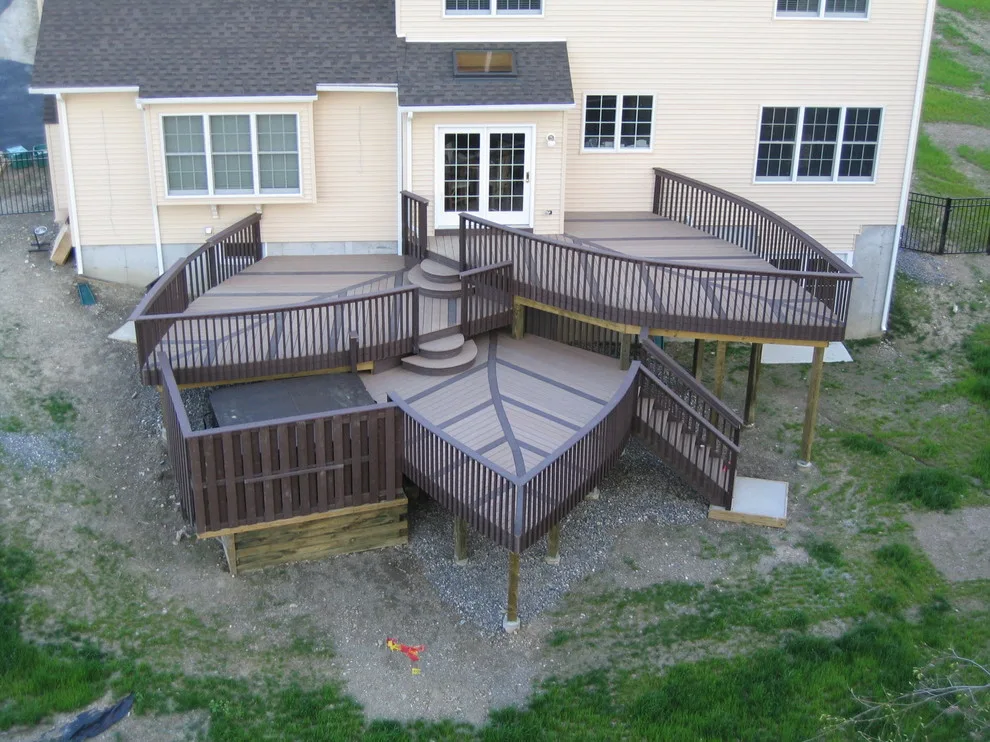 Incredible tiered Trex deck resembles a leaf by American Deck Company - Photo 4