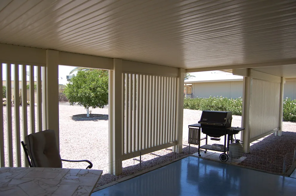 Distinctive Patio Shade Canopy and Partial Enclosure by Booth Built Patio Products - Photo 2