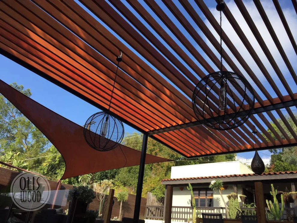 Custom Metal Framed Wood Pergola by Olis Wood Inc. - Photo 2