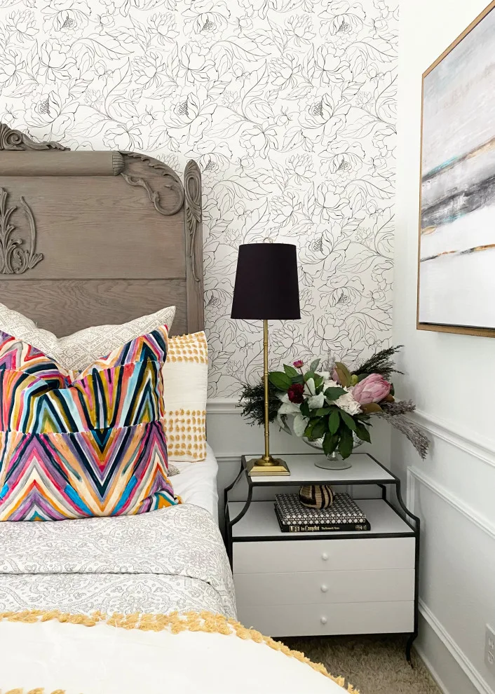 Floral Peony Wallpaper for Guest Room by Ruthie Staalsen Interiors - Photo 3