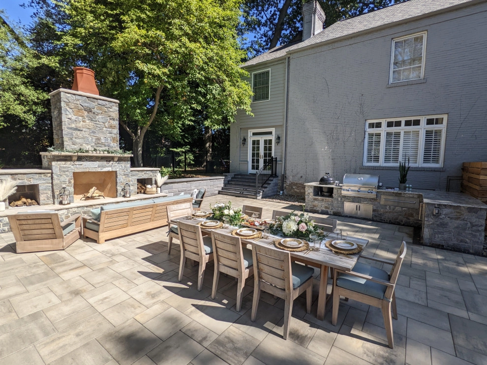 Modern Poolside Entertaining Space with Outdoor Kitchen by Quiet Village Landscaping - Photo 2
