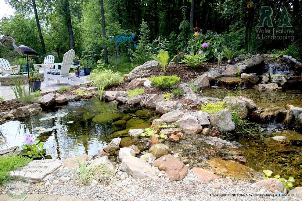 Kalamazoo Water Feature - Backyard Ponds with Bridge by R&A Landscaping - Photo 11