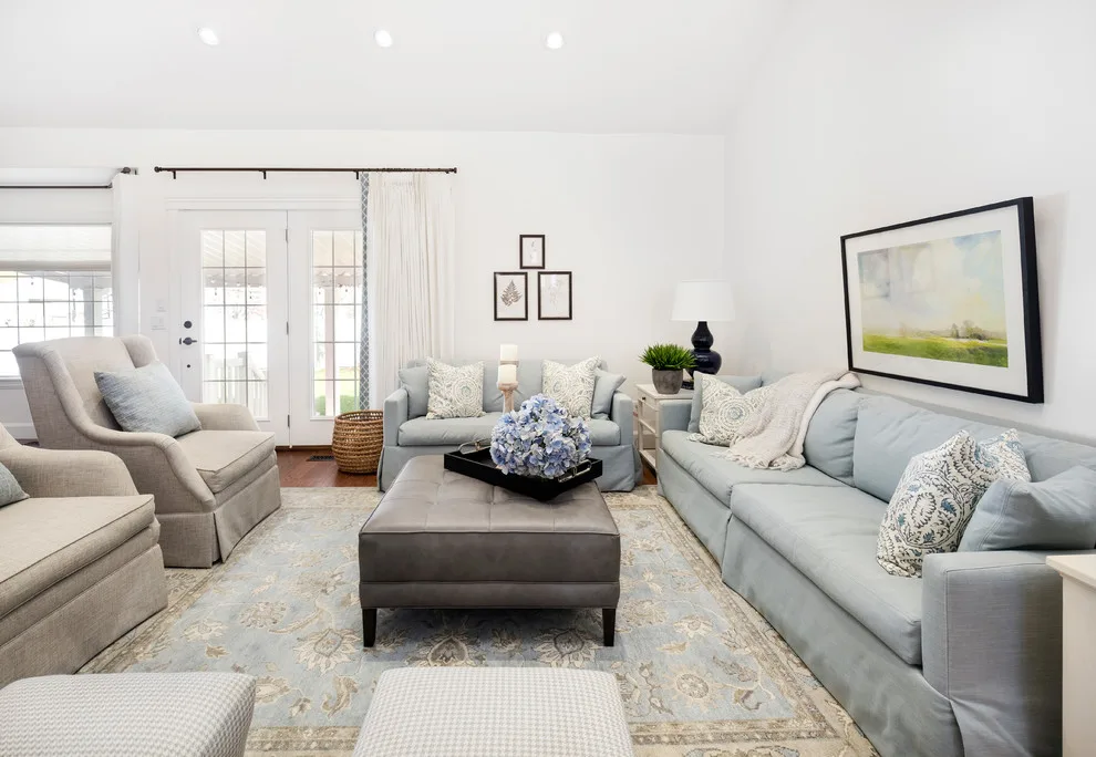 Subtle Gray and Blue Living Area by Hillmanor Design - Photo 3