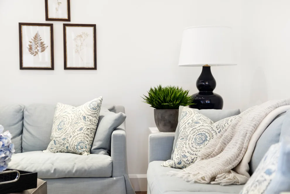 Subtle Gray and Blue Living Area by Hillmanor Design - Photo 6
