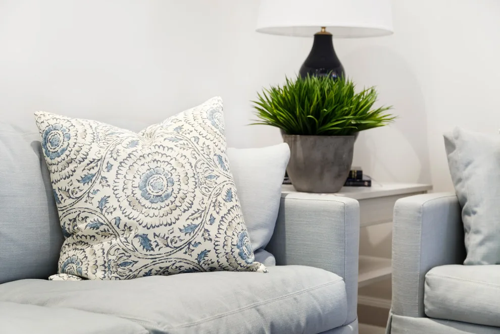 Subtle Gray and Blue Living Area by Hillmanor Design - Photo 4