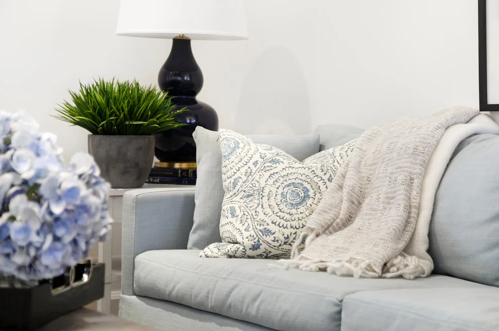 Subtle Gray and Blue Living Area by Hillmanor Design - Photo 2