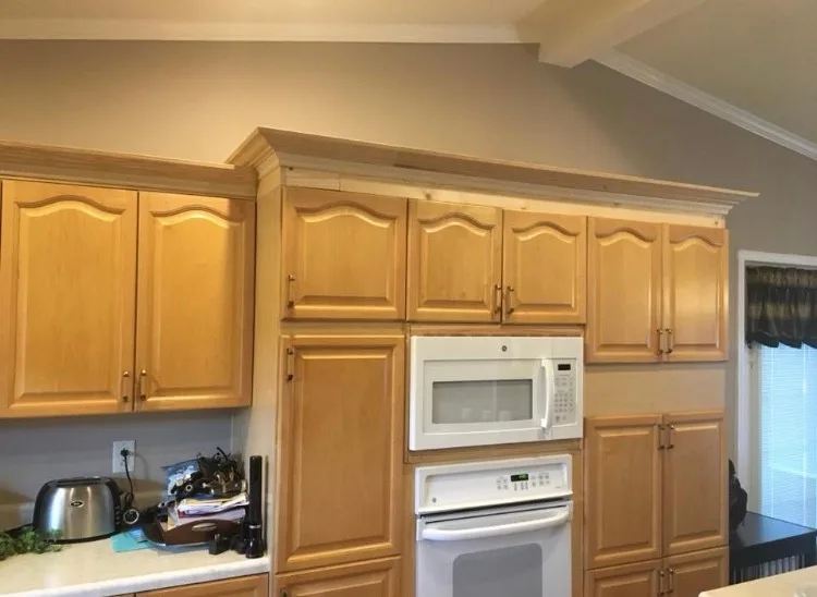 Crown Molding Installation and Kitchen Cabinet Distressing by Kiger Custom Creations - Photo 3