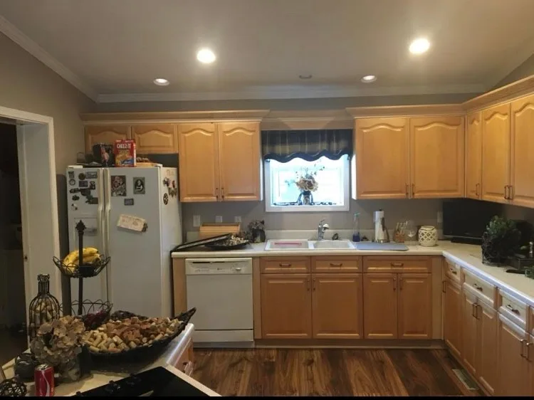Crown Molding Installation and Kitchen Cabinet Distressing by Kiger Custom Creations - Photo 2
