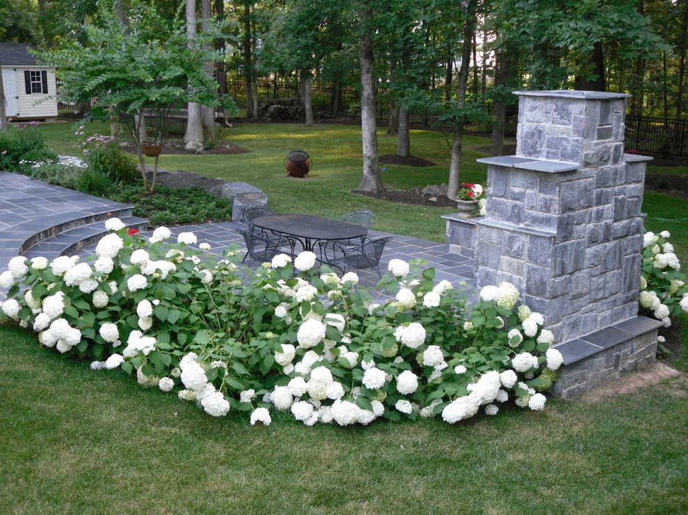 Lighted slate patio with fireplace - Ashburn, VA by Rock Water Farm - Photo 4