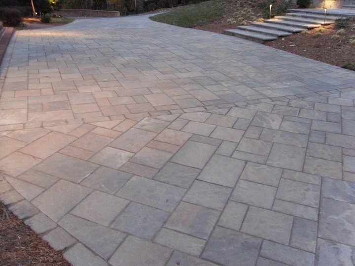 Brick & stone stairway with paver driveway by Rock Water Farm - Photo 6